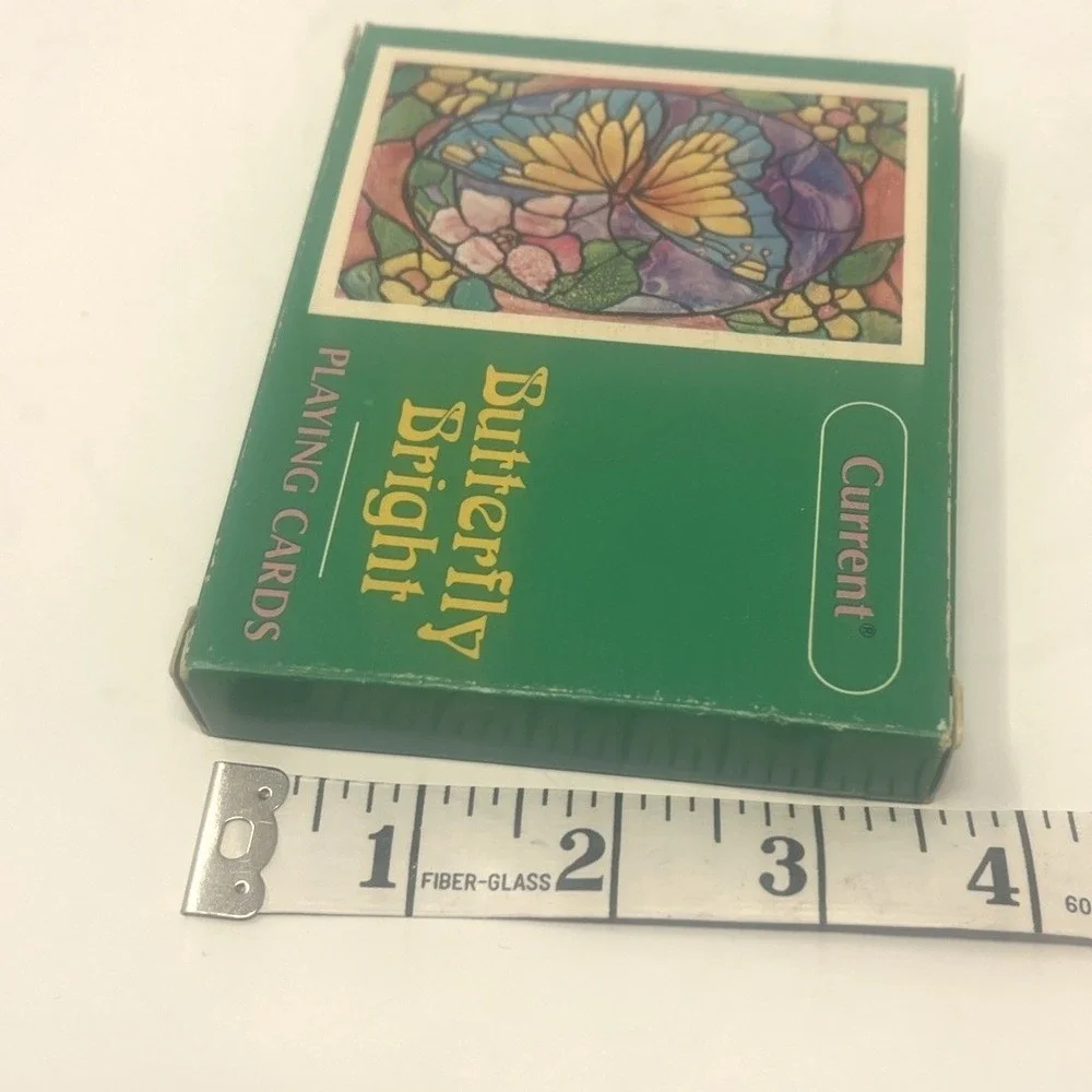 Current Inc. Playing Cards Butterfly Bright Stained Glass Style Vintage 1980
